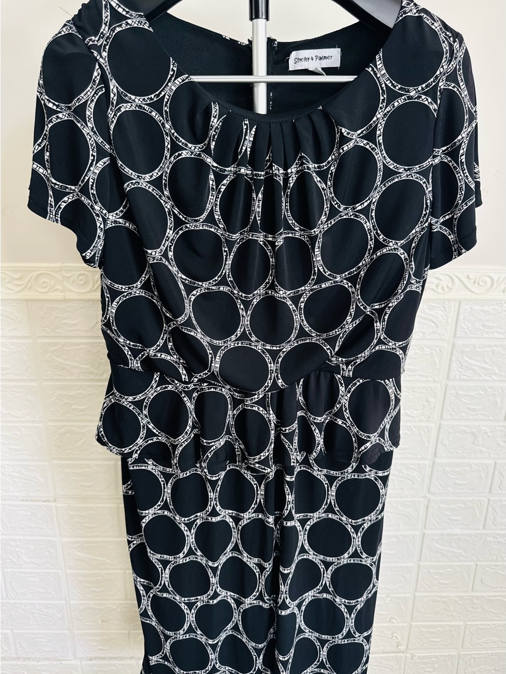 Shelby & Palmer Black and White Circle-Print Jumpsuit
